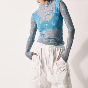 FREE PEOPLE Lady Lux Layering Top Blue Bell